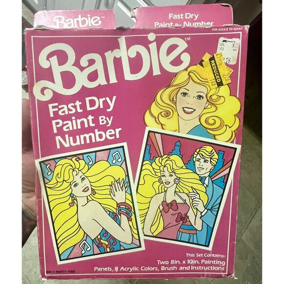 1989 Barbie Fast Dry Paint by Number Party Time #50517 Craft House New Sealed - Picture 1 of 2